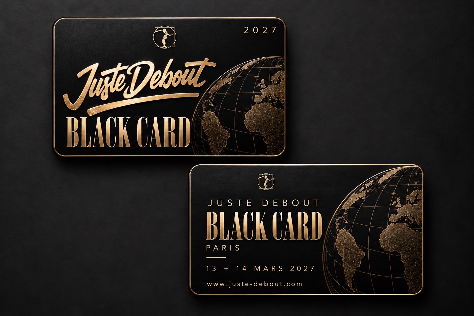 Juste Debout 2027 Black Card 공식 블랙 앤 골드 카드 이미지